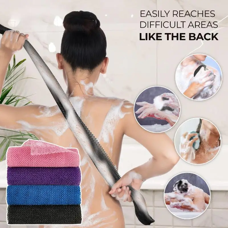 1Pcs Double Side Loofah Towel African Net Bath Sponge Exfoliating Washcloth Back Shower Scrubber For Getting Smoothing Skin