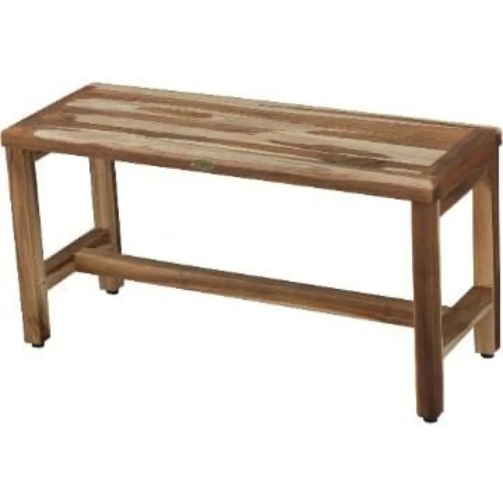 

Bench Wooden Garden 47" Natural Teak Shower in Earthy Teak Finish for Indoor and Outdoor Use, Naturally Water Resistant Chairs