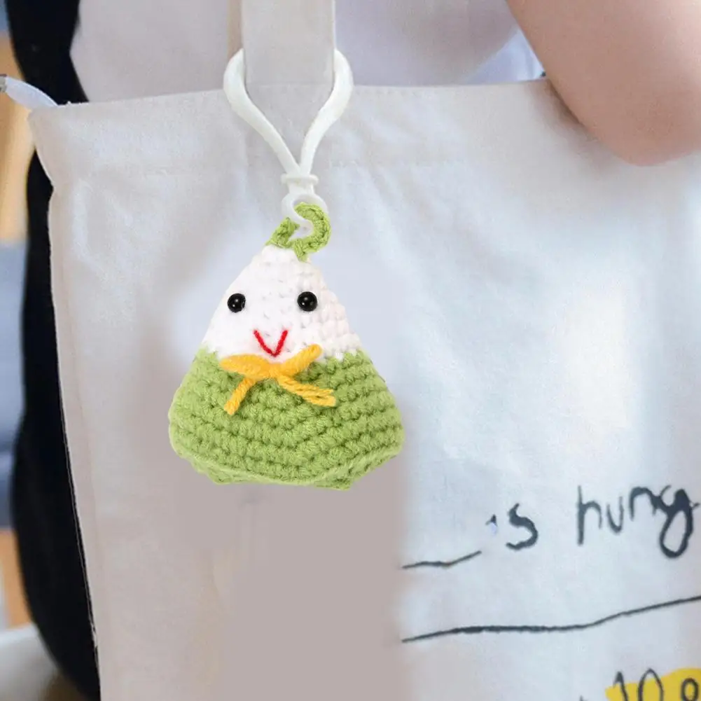 Crocheted Rice Dumpling Toy Dragon Boat Festival Gift Handmade Crochet Zongzi Doll Keychain Backpack Ornament Diy Knitting Toy