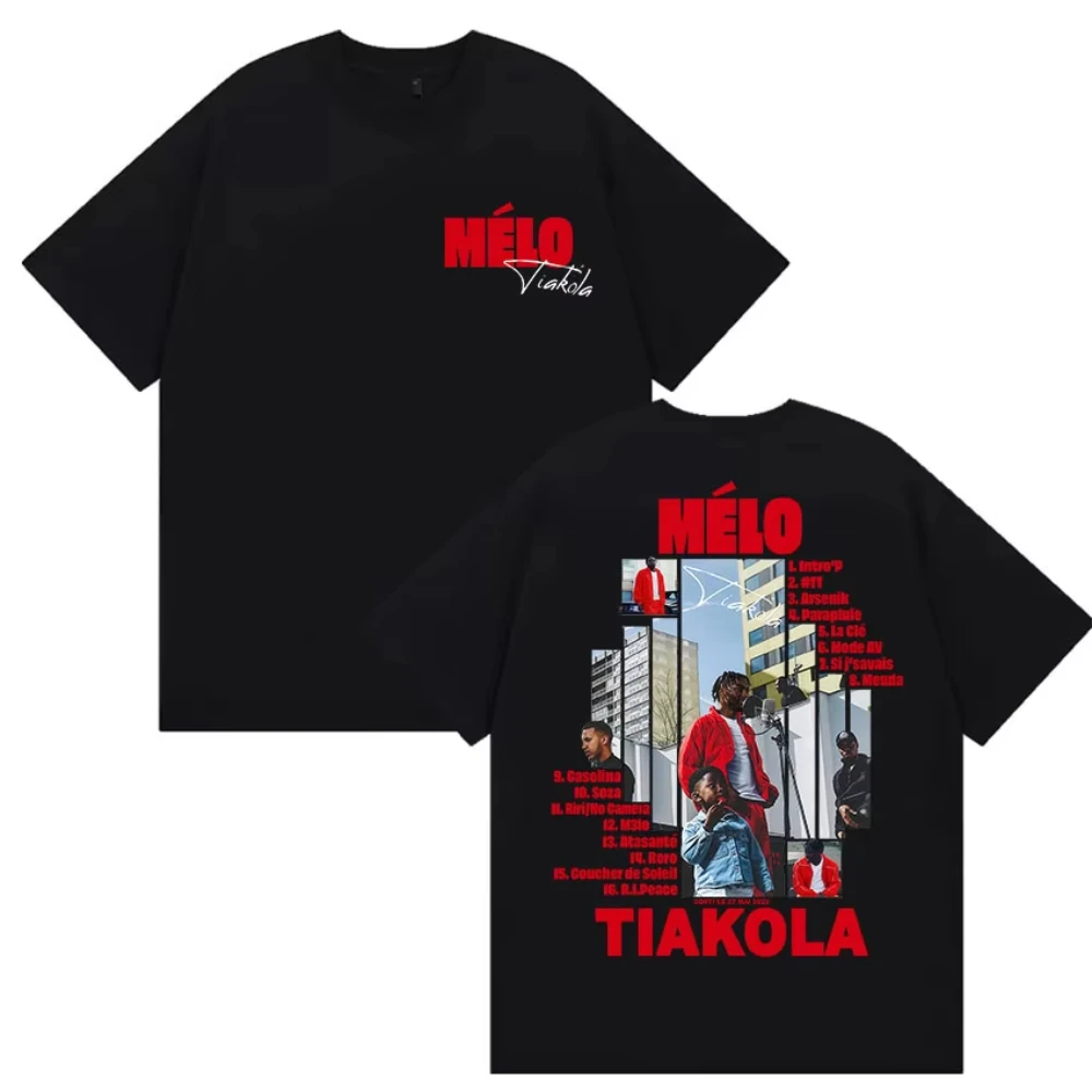 

Rapper TIAKOLA MELO Tour 2025 Graphic T Shirt Men's Retro High Quality O-Neck T-shirts Hip Hop Clothing Oversized Cotton T-shirt