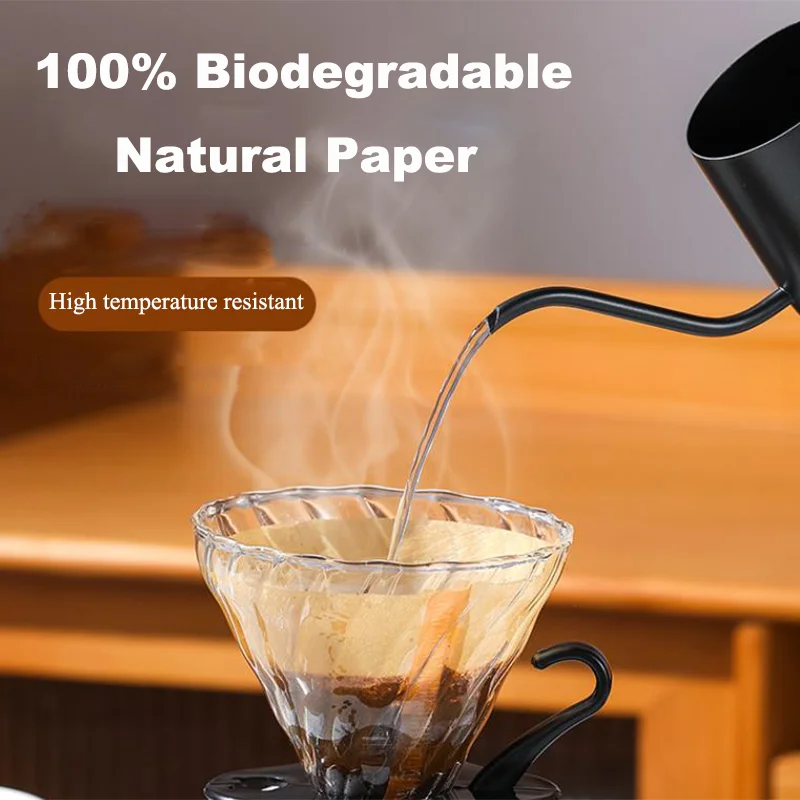 40Pcs Disposable Coffee Filter,02 Cone Natural Unbleached Coffee Filter Paper,V-shaped Coffee Brewer for Pour Over Dripper