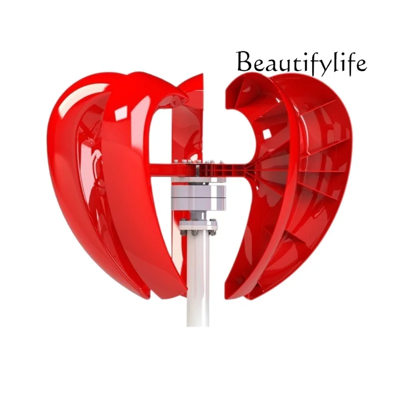 

Heart type wind turbine Small wind turbine Landscape household wind-solar hybrid power generation system 600w