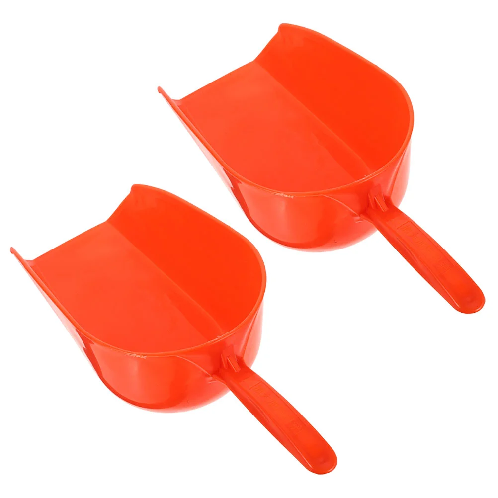 2 Pcs Breeding Feeding Reusable Plastic Garden Scoop Farm Tool Large Utility Dedicated