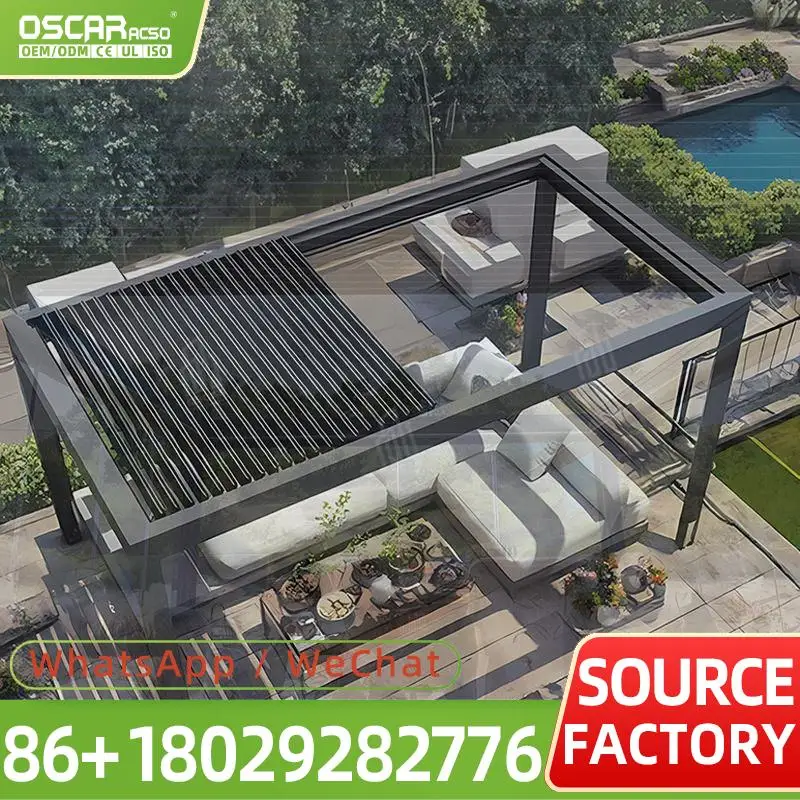 Lightweight Modern 3x4 Aluminum Pergola Electric Awning with Rot Proof Feature Luxury Sunshade for US Restaurants and Backyards