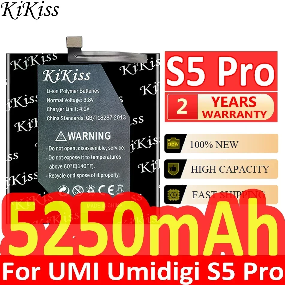 

KiKiss для UMI Umidigi S5 Pro S5Pro аккумулятор 5250 мАч новые запасные части аксессуары для телефонов аккумуляторы с инструментами