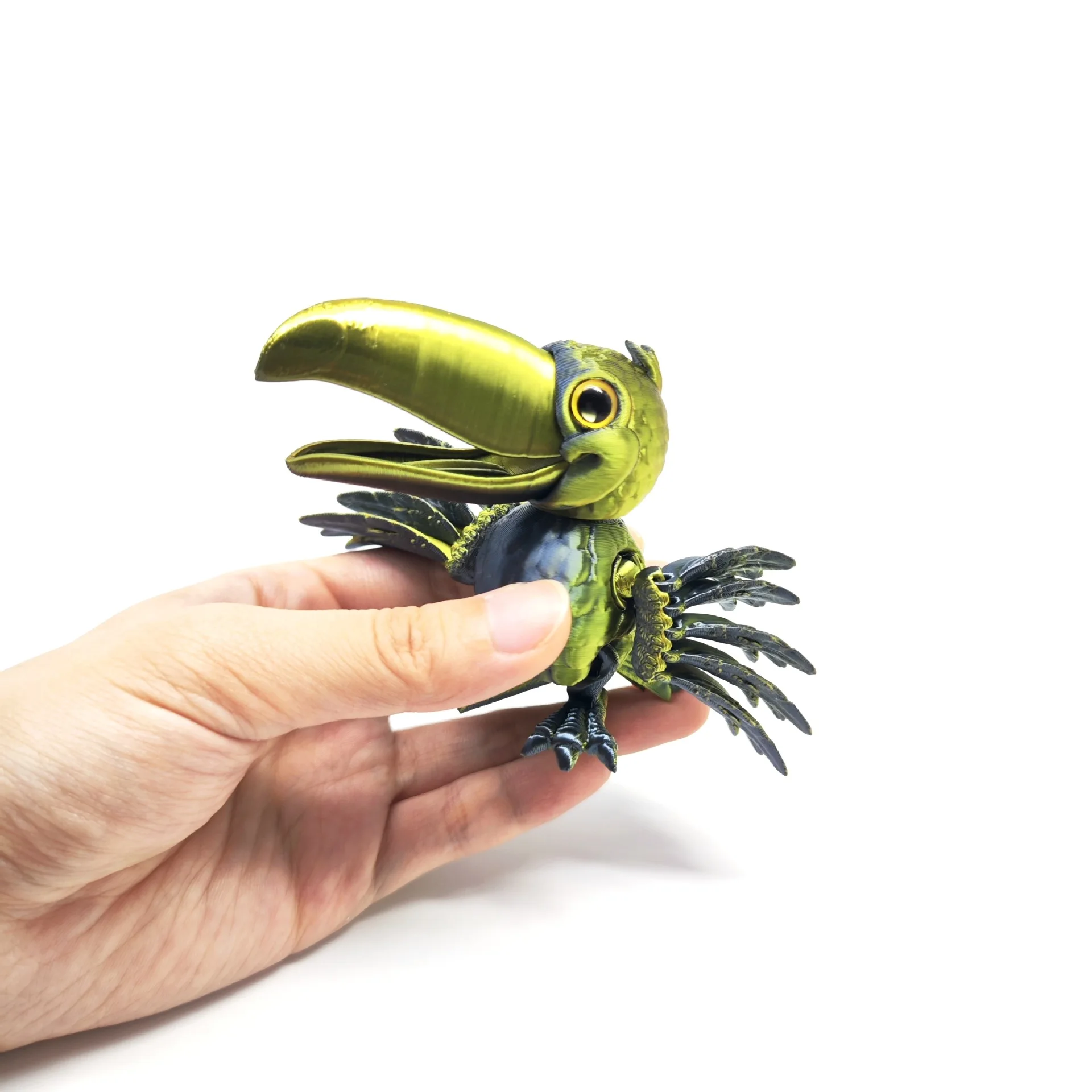 Jouet de perroquet Toucan imprimé en 3D, articulations gratuites, Statue d'animal mobile, figurines d'action, cadeaux pour enfants, ornements de décoration de bureau