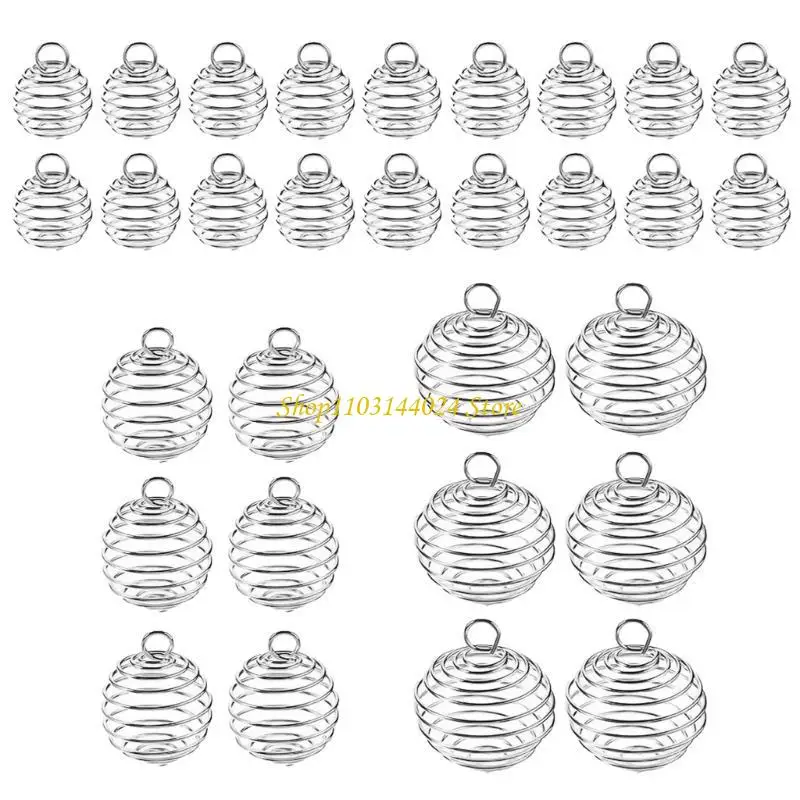N5KE Exquisite Necklace Pendant Helical Bead Cages Pendants Artistic Accessories