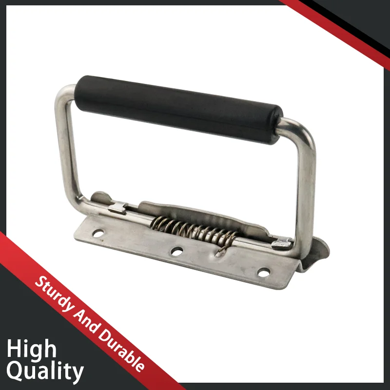 304 With Rubber Sleeve Movable Stainless Steel Spring Folding Handle Automatic Return Industrial Distribution Box