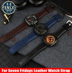 Cowhide Watchbands For Seven Friday SF-M2/Q201/02/03 P3C/02/SF-M3/04/P1B/01 Strap Genuine Leather Wristband 28mm Men's Bracelet