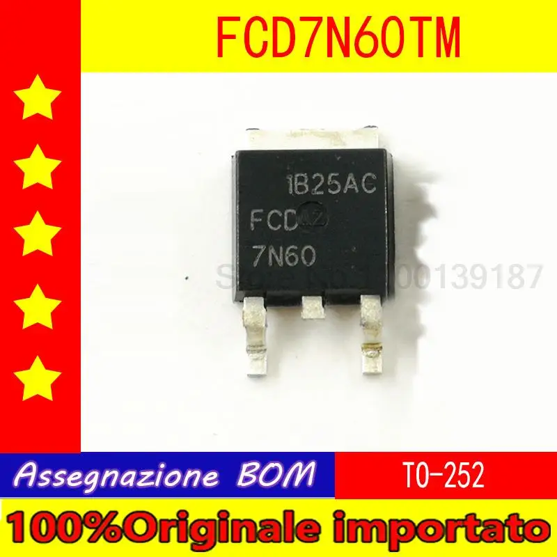 

FCD7N60TM 7N60 FCD7N60 TO-252 N channel MOSFET 7A 600V