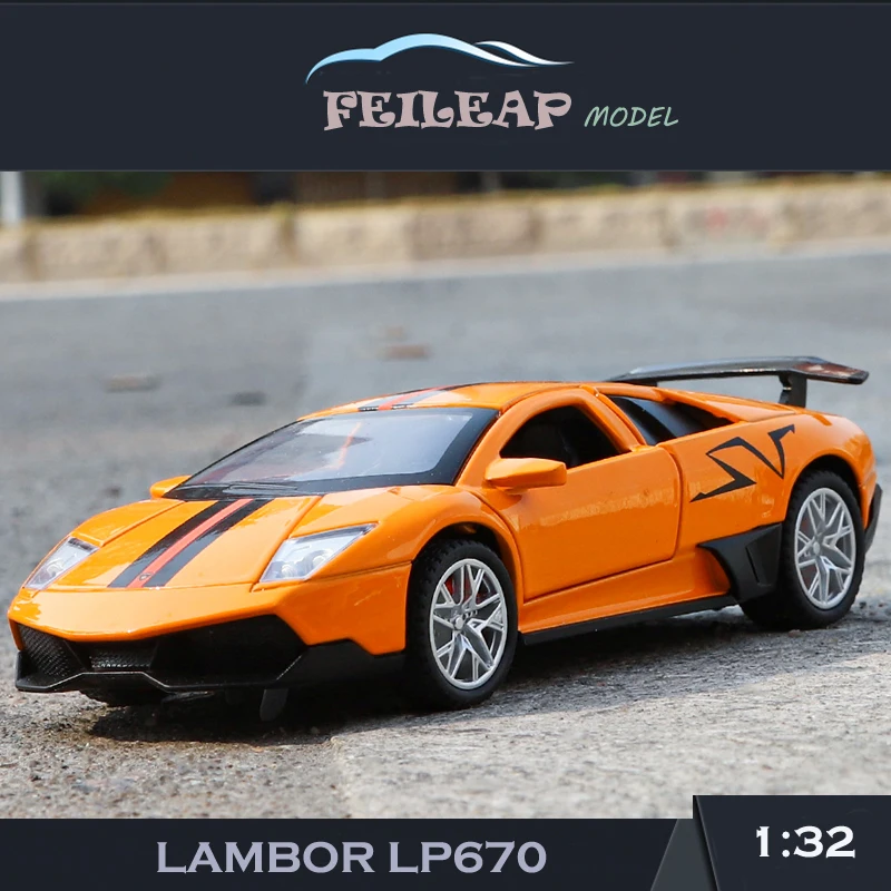 

Модель 1/32 Lamborghini LP670, модель автомобиля со звуком, коллективная миниатюрная машинка, детский подарок