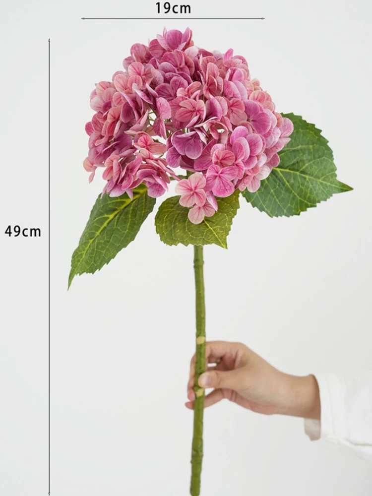 Blauwe kunstmatige hortensia bloemen Real Touch kunstmatige hortensia takken decoratie bruidsboeket bloemstuk