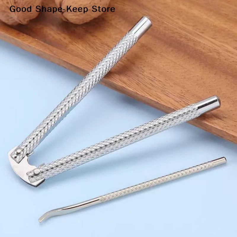 Multifunction Nut Processing Walnut Cracker Stainless Steel Quick Crack Nut Cracker Easy Grip Heavy Duty Efficient Nut Clip Tool view 4