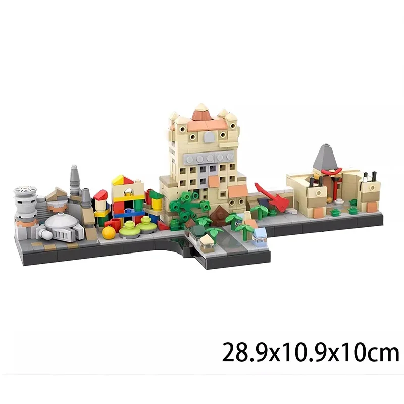 MOC Märchenprinzessinnen-Serie Anime Skyline Gefrorenes Schloss Architektur-Sets Bausteine Kinderspielzeug Mädchen Weihnachtsgeschenke – Detail 9