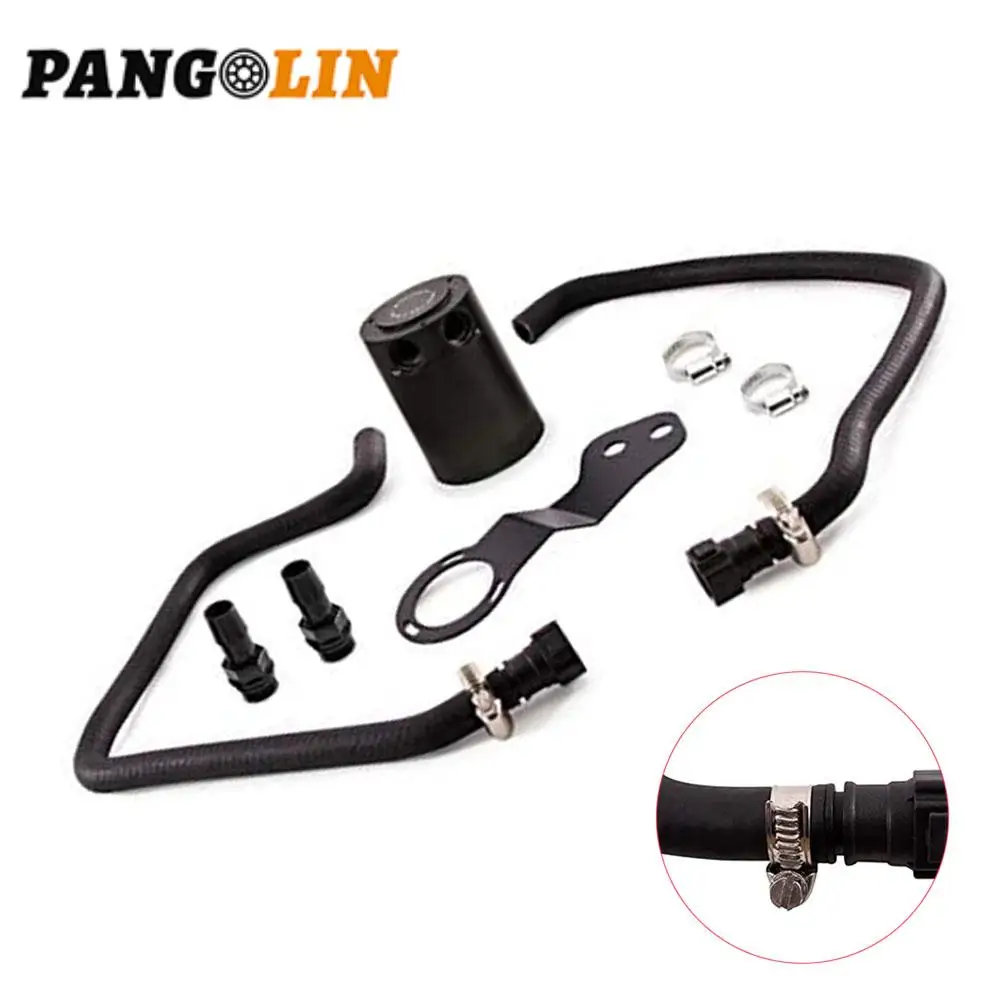 

8Pcs Black PCV Baffled Oil Catch Can Kit with Pre-Installed Hoses & 1/2" Barbed Fittings Fit For Chevrolet Camaro SS 2016+ Parts