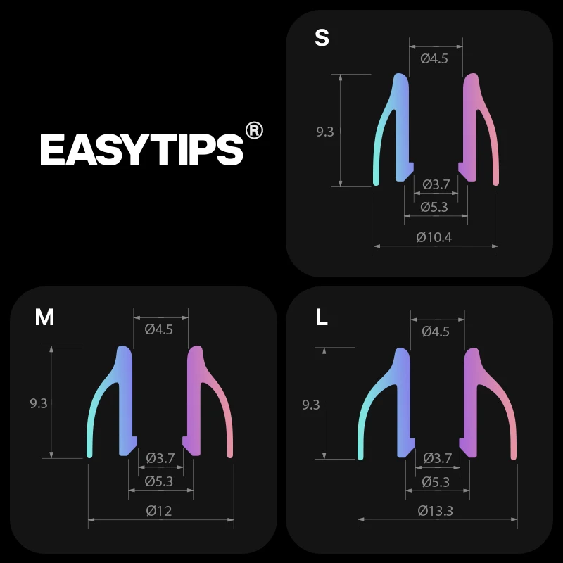 Whizzer EASYTIPS ET100 Ống Thẳng Trong-Tai Silicone Không Thấm Nước Eartips S M L Kích Thước 3 Cặp Trong 1 Hộp