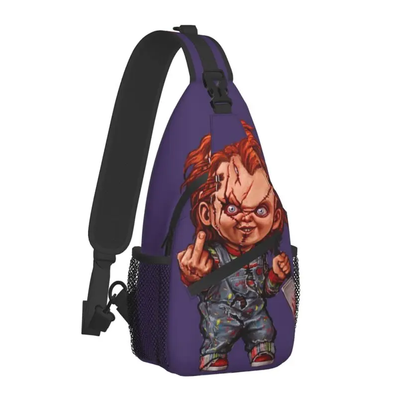 The Killer Doll Chucky Sling Bags for Travel Hiking Men's Child's Play Horror Movie Chest Crossbody Backpack Shoulder Daypack