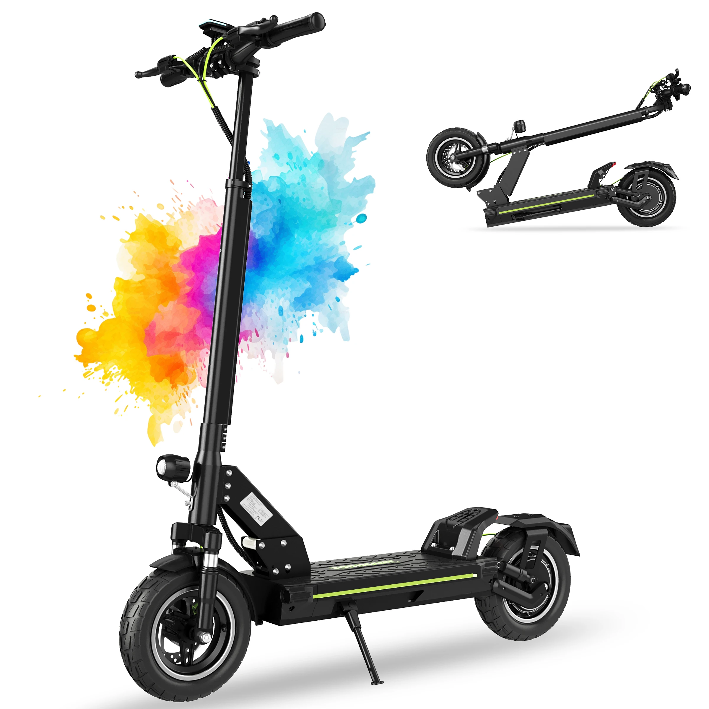 Trottinette électrique Todimart D6, 500W (800W crête), 48V 13Ah, maximale 45 km/h, 40-60 km, freins à disque avant et arrière