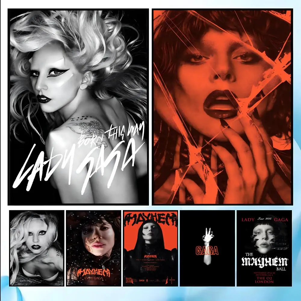 Постер HD с изображением певицы L-Lady Gaga Mayhem, водонепроницаемый, для дома, гостиной, спальни, бара, эстетическое украшение