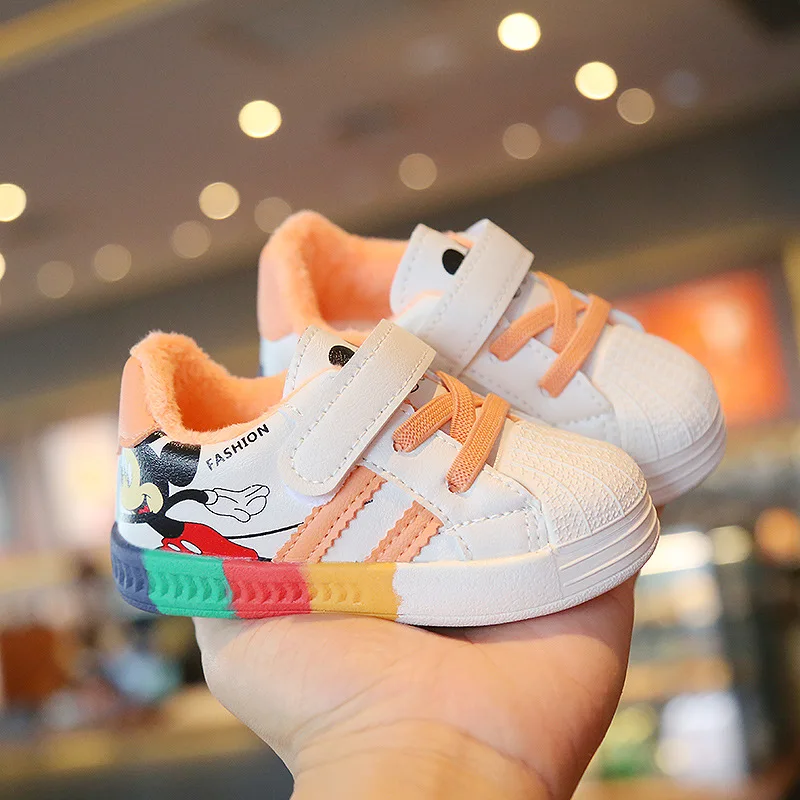 ميكي ميني الأطفال حذاء كاجوال بنات بنين أحذية رياضية أطفال تنفس لينة حذاء رياضي طفل رضيع في الهواء الطلق حذاء رياضة الربيع