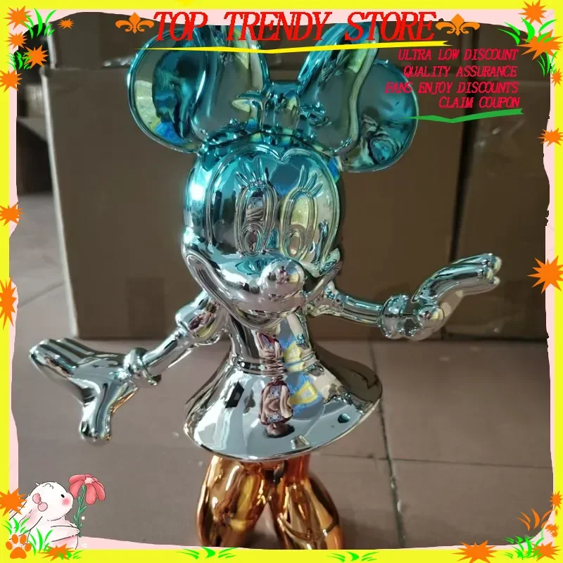

Disney Welcome Electroplating Mickey Minnie Doll Creative Luxury Cartoon Decorations Trend Ornaments Toys Holiday Christmas Gift