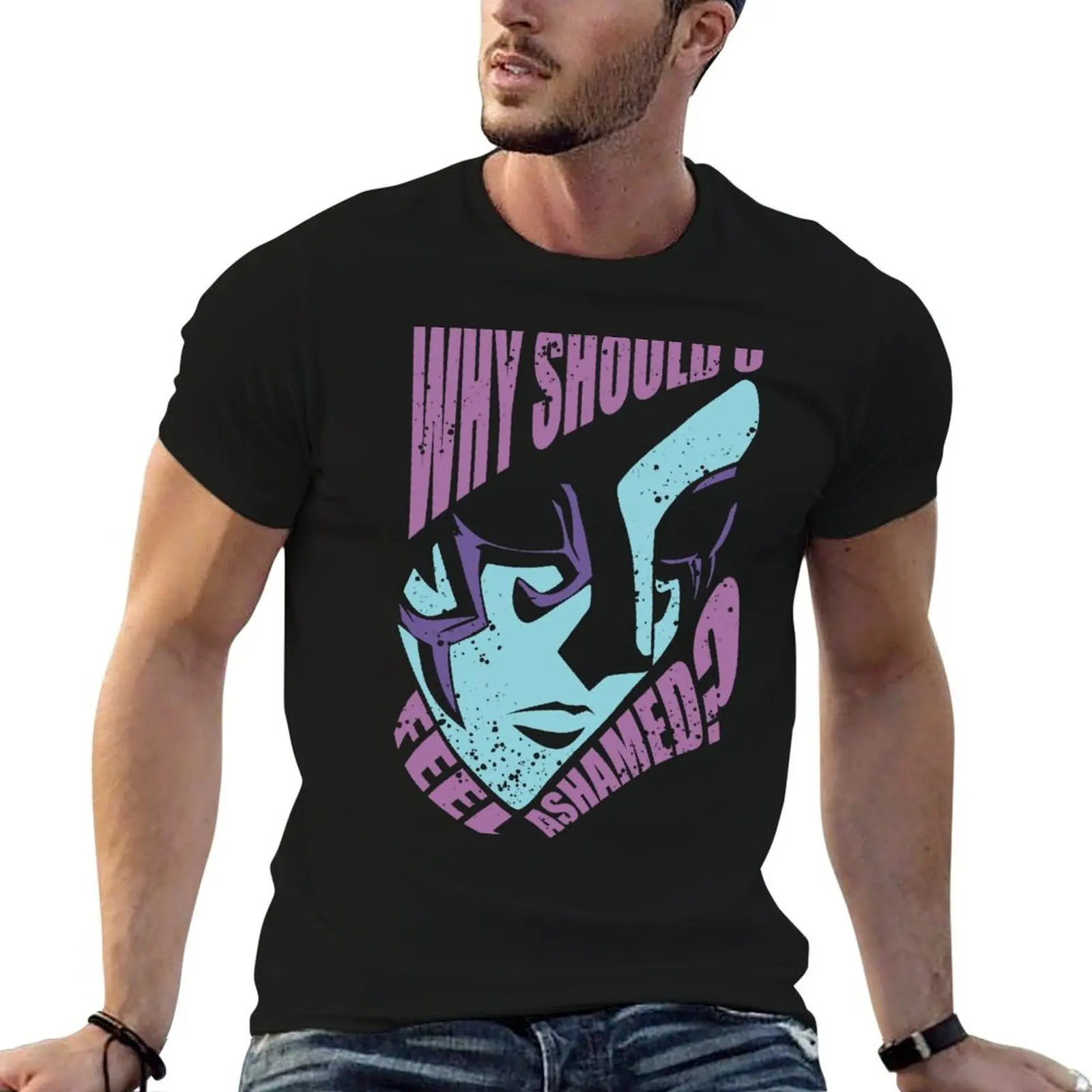 

Mashle Abyss Razor Neon Aesthetic Mask - Magic and Muscles Characters Merch - Express Yourself with Anime Style T-Shirt