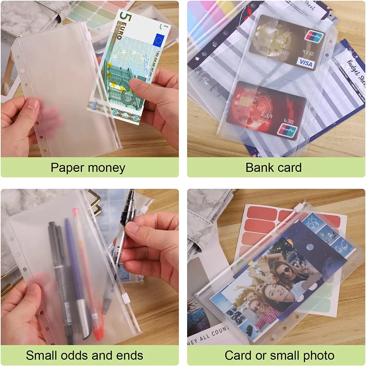 A6 Budget Binder Notebook with Cash Envelopes,Budget Sheets, Ruler and Letter Sticker Labels, Money Organizer for Daily Finances