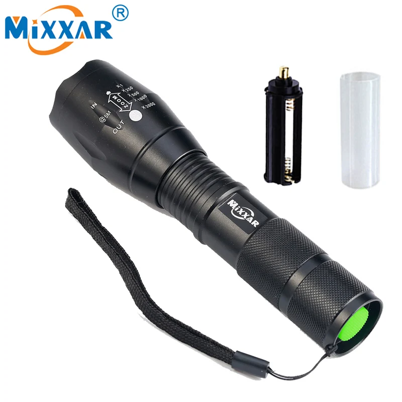 ZK10 mixxar Q250 Portable LED Flashlight Torch dropshipping Camping hunting Lamp Lantern light for 1x18650 or 3xAAA Battery