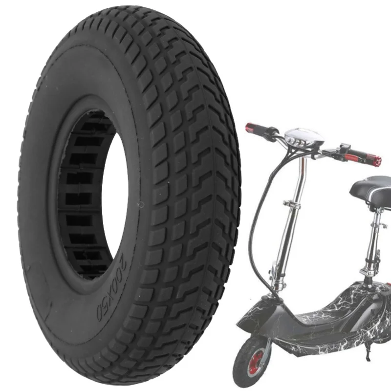Explosion-Proof Electric Scooter Tyre, Hollow Out Damping Tyre, 200x50mm Durable Hollow Out Damping Rubber Tire For Smooth Ride