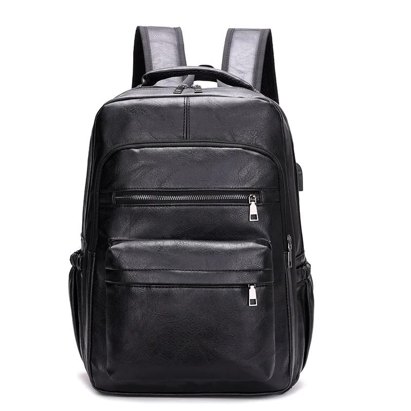 

Multifunctional travel backpack fashionable versatile retro men's backpack cross-border new PU casual backpack large capacity