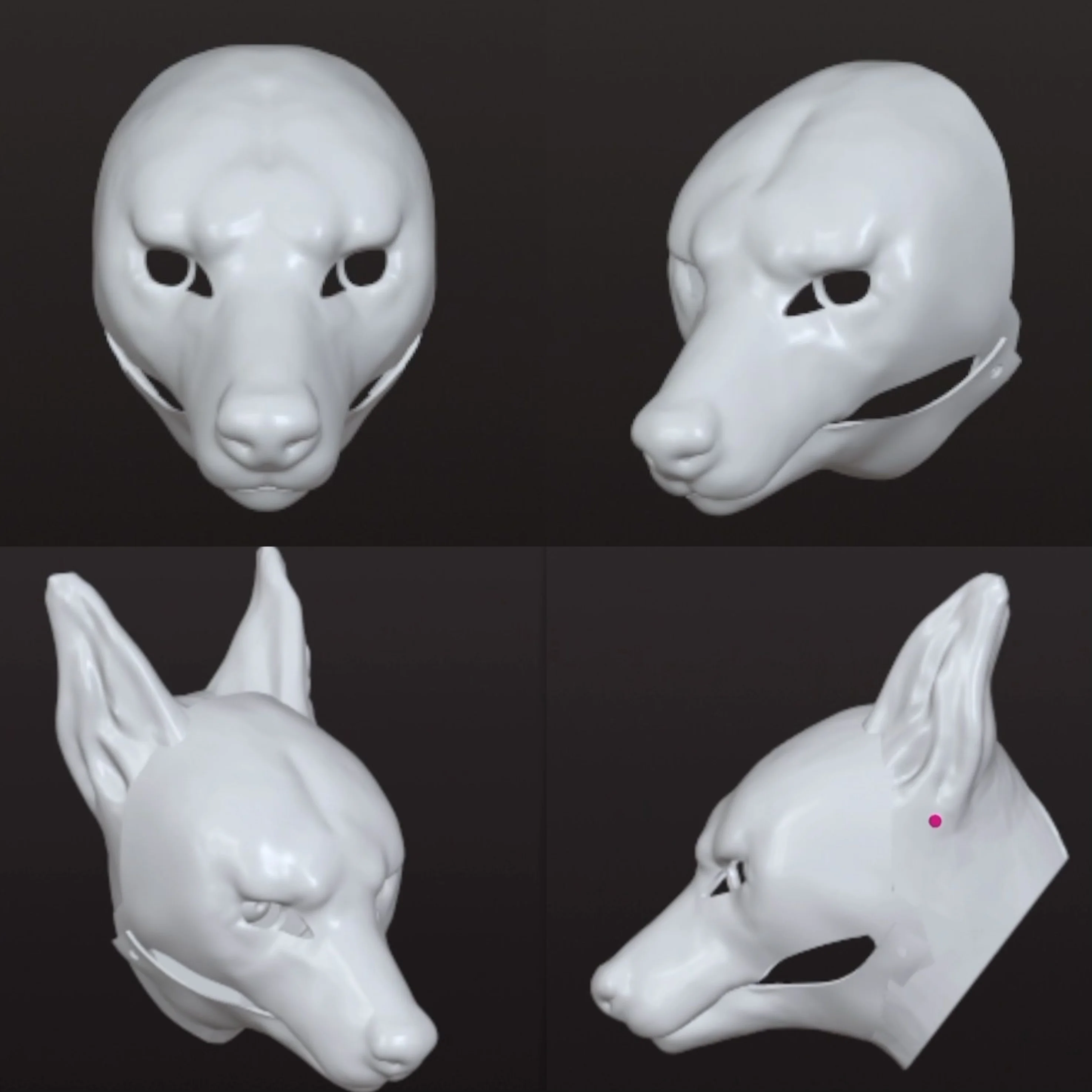 

Kemono Base Mask Canidae Long Snout Fursuit Kig Beast Suit 3D Printed Skull Costume DIY Accessories Cosplay Mask