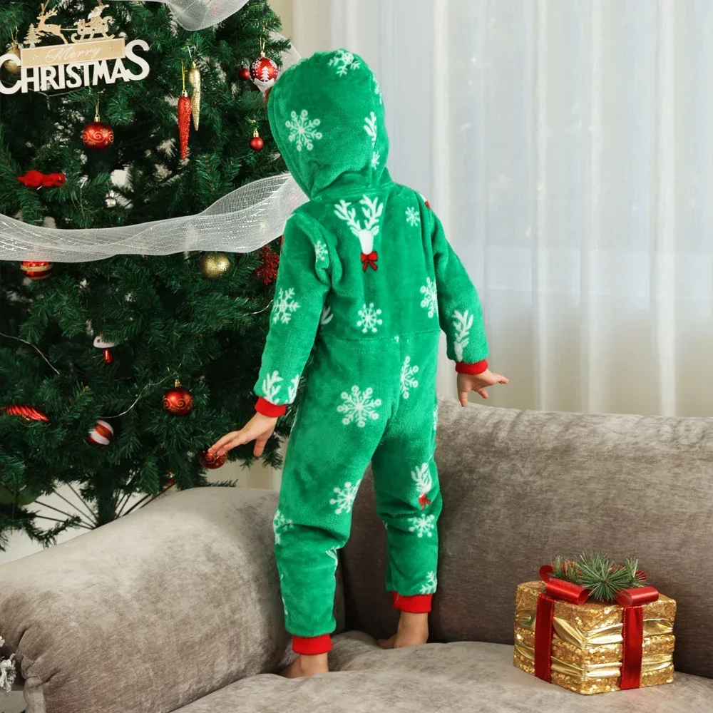 2023 neue Winter Baby Sleeprobe Nette Drucken Mit Kapuze Zipper Onesies Kleinkinder Neugeborenen Jungen Mädchen Weihnachten Pyjamas Flanell Weiche Strampler