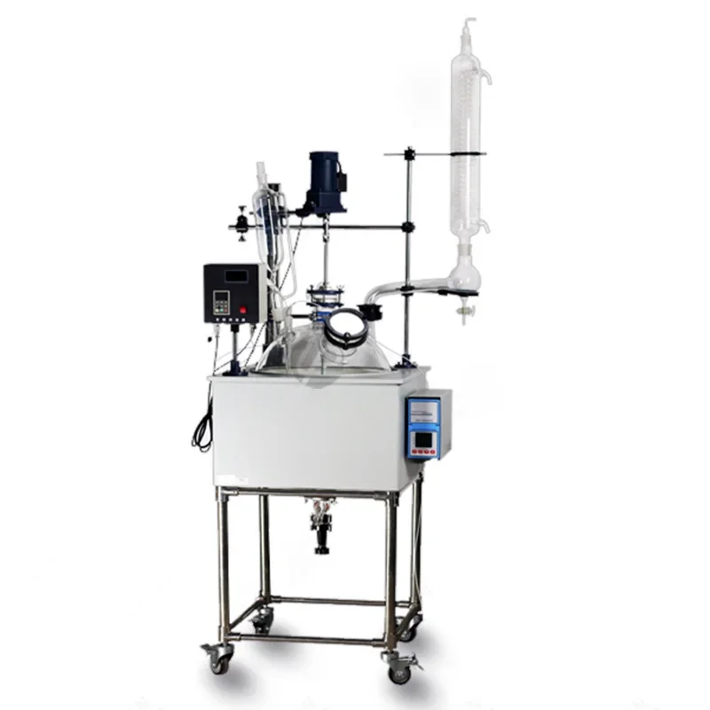 Instrument, Laboratory Glass Reactor Electric Jacket Heating Esterification Single Layer Glass Reactor