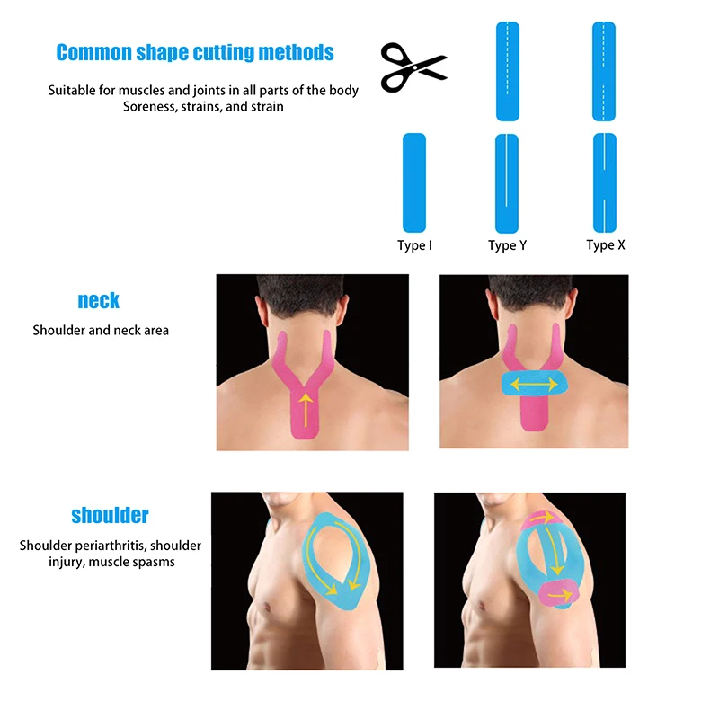 20Pcs Kinesiology Tape Pro Athletic Sports Waterproof Elastic Adhesive Tape Muscle Pain Relief Joint Support