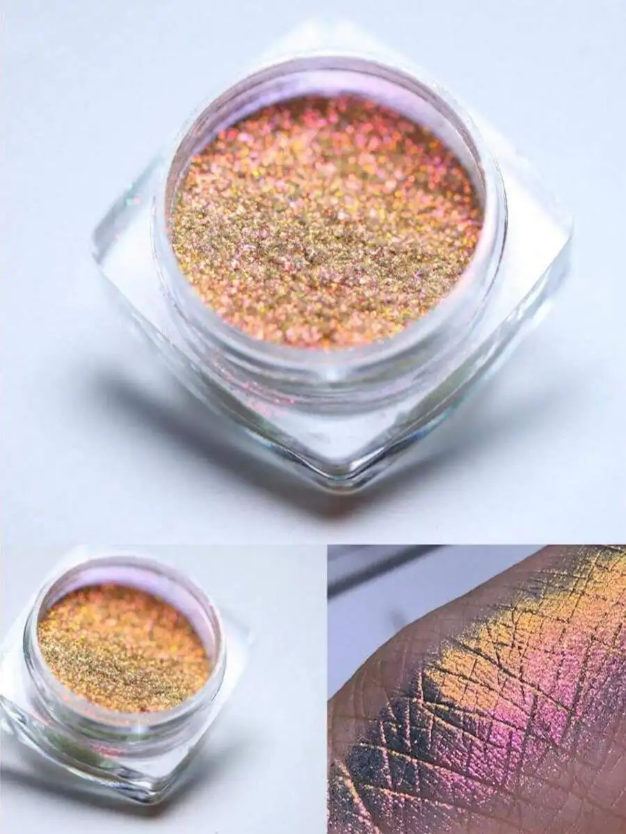 

Набор из 4 шт. переливающихся пудр для ногтей: хамелеон, голографический эффект, неоновые блестки, многофункциональный декоративный глиттер