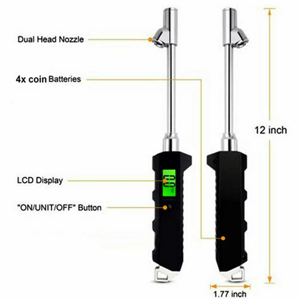 0-250psi Digital Tire Pressure Gauge Backlight LCD Tyre Air Monitoring Meter High Precision Handheld Tester Tool For Car Truck