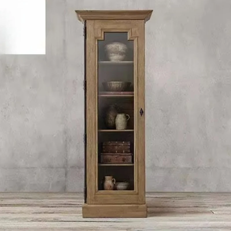 

Rural simple and modern, solid wood living room display cabinet