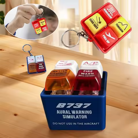New EGPWS Boeing 737 Aural Warning Sound Simulator Airplane Emergency Alert Keychains Pendant Funny Alarm Button Ornaments