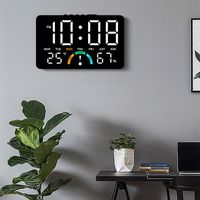 Wall-mounted Electronic Wall Clock Temperature Multi-functional Digital LED Clocks Calendar Voice Control Display Table Clock