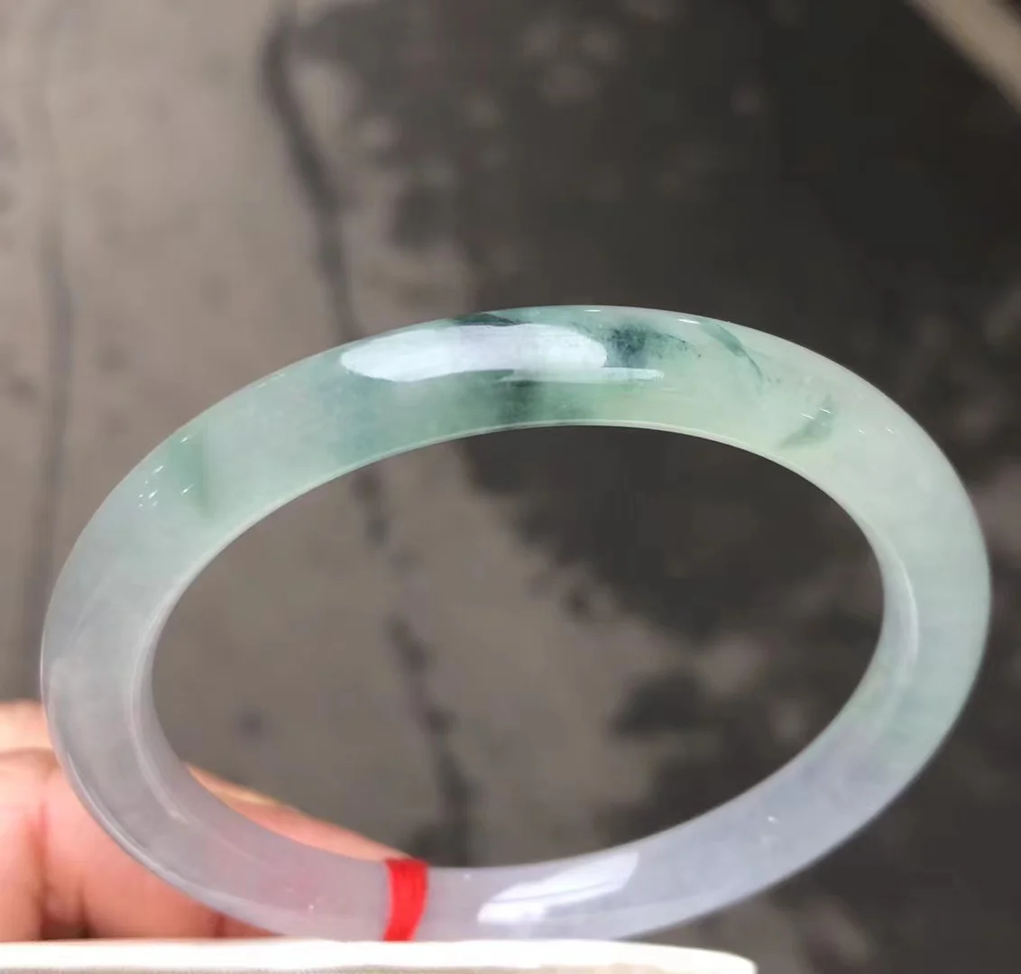 

Natural Charming Ice-Green Bangle High Quality Ice Glutinous Seed Jadeite Bracelet Delicate Elegant Jade Handring Fine Jewelry