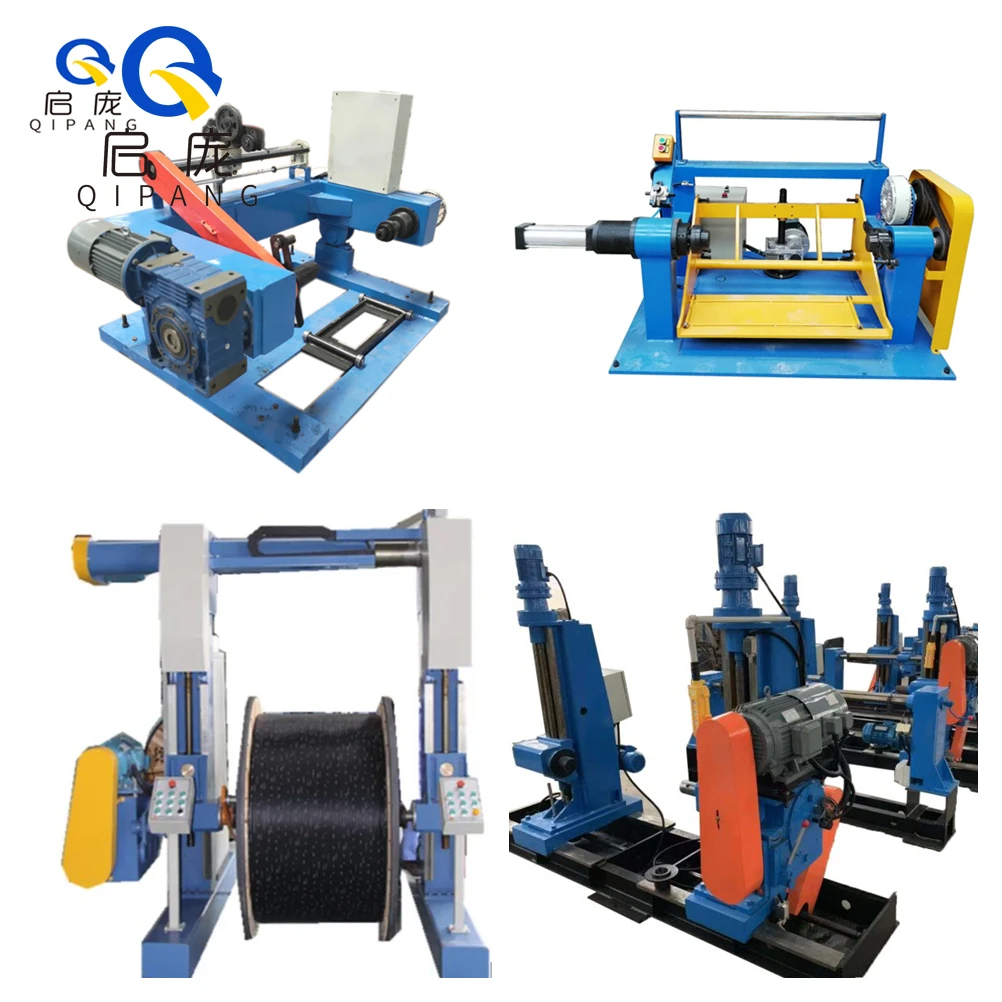 Qipang 1200mm Spool Winding Machine Large Wire Cable Drum Rewinding Spool Rewinding Machine Automatic Take up Machine