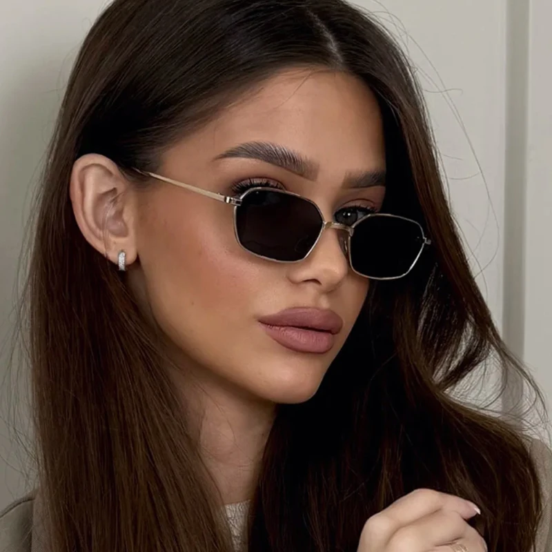 المشي لمسافات طويلة التخييم 3 قطعة موضة المعادن مضلع مكافحة نظارات خفيفة النساء ظلال عادية Steampunk تصميم عدسة ملونة نظارات UV400