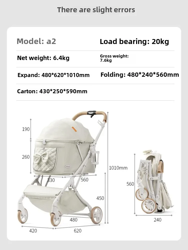 Outdoor-Welpen-Kinderwagen für Katzen und Hunde, atmungsaktiv, leicht, praktisch, faltbar, für kleine und mittelgroße Haustier-Kinderwagen-Produkte