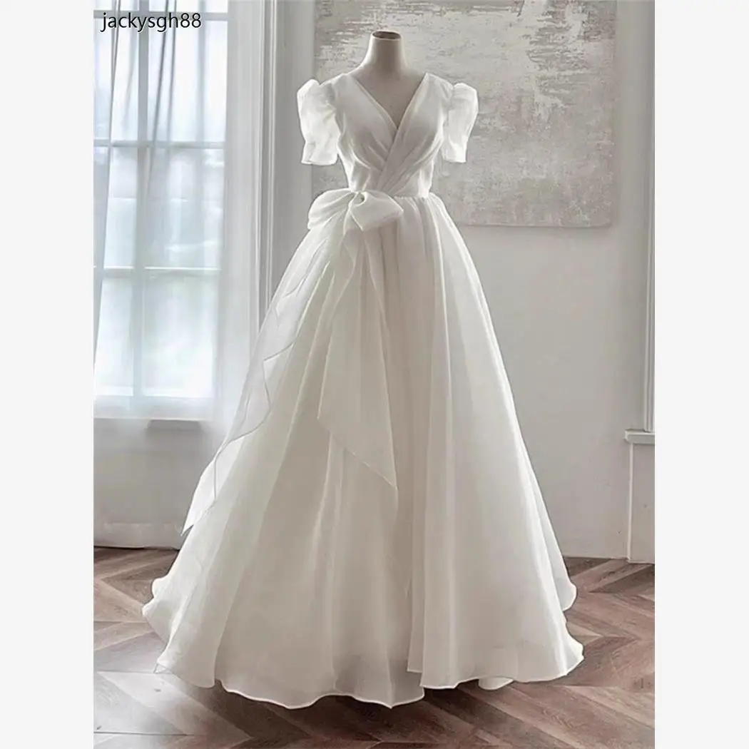 

Ele Wedding Dr 2025 New Sle Lightweight Fairy T Bridal Gown for Engagement And Pre-Wedding Photooots Deep V Ne