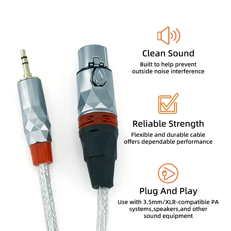 1/8 TRS Male To XLR Female XLR 3-Pin To 3.5mm Audio Cable  Converter Cord for Phone Tablet Laptop Microphone Amplifier Mixer