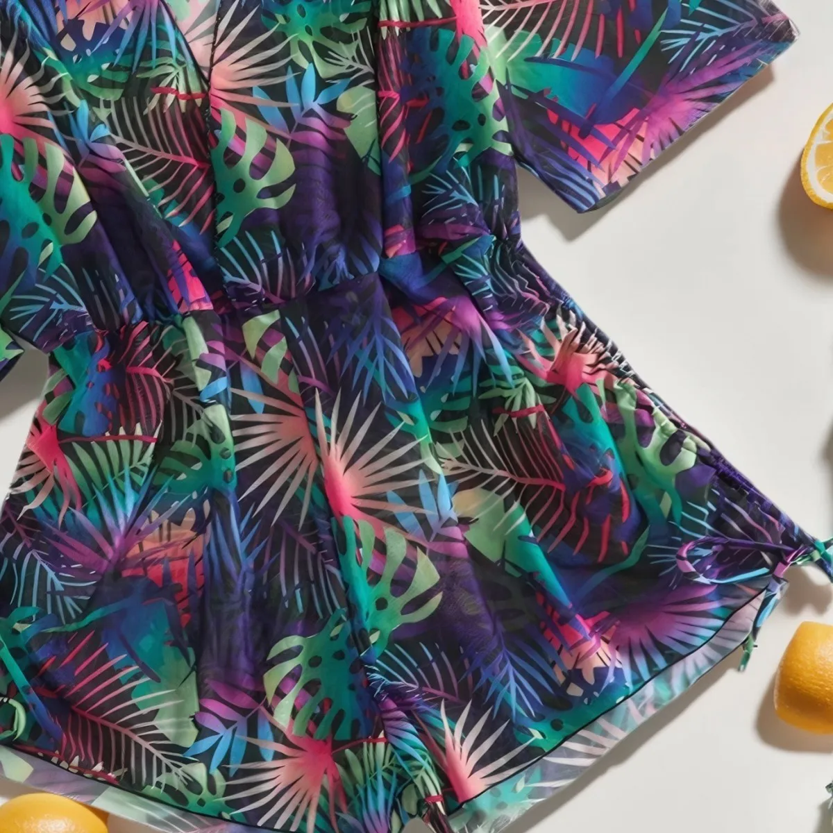 New 2025 Print 3 Pieces Set Swimsuit Women Thong Swimwear Sexy Matching Bikini Set Short Sleeve Cover Up Beachwear Bathing Suit