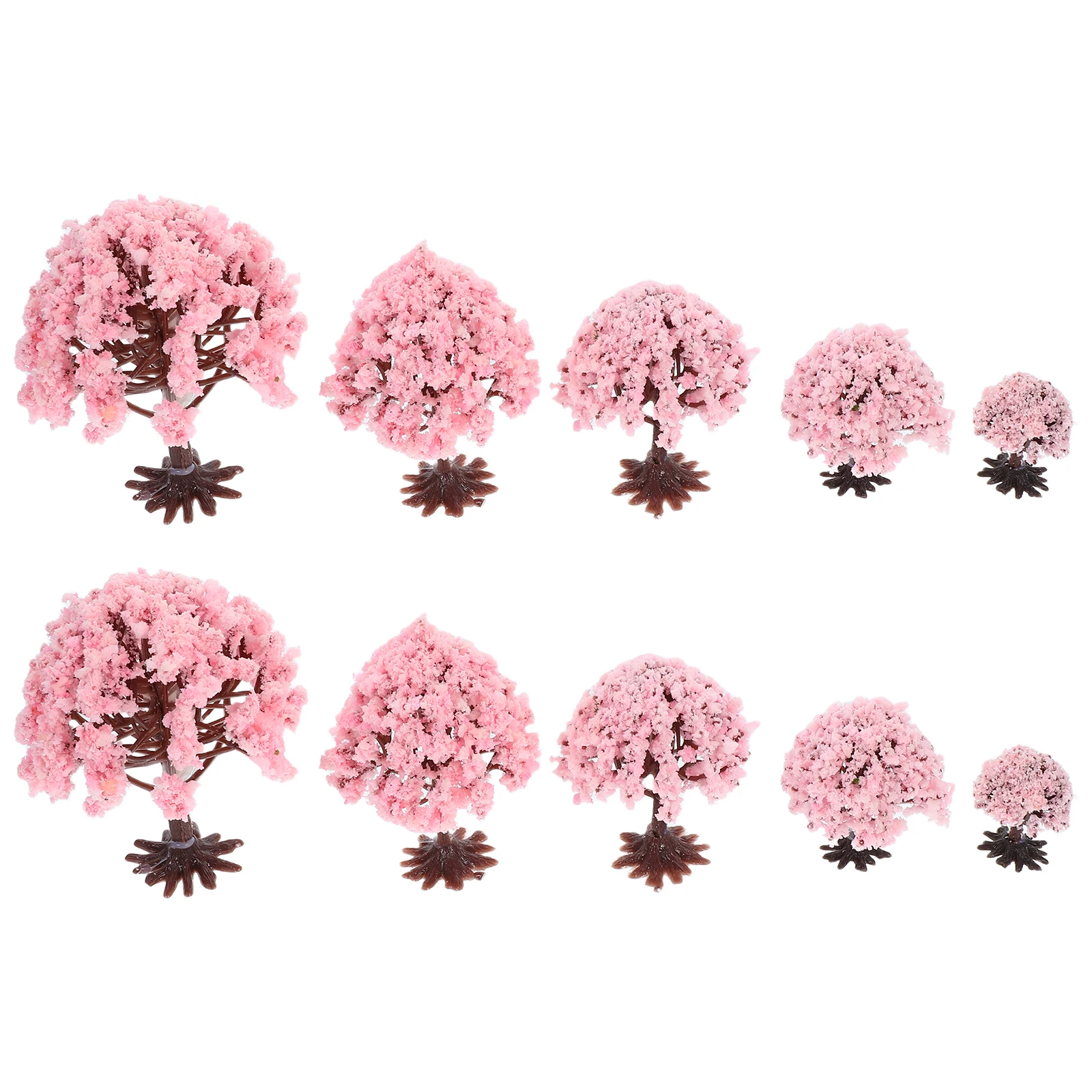 

10 Pcs Artificial Flower Tree Mini Plants Simulation Tree for Sand Table Layout Crafts Pink Decor Model Landscaping Scenery