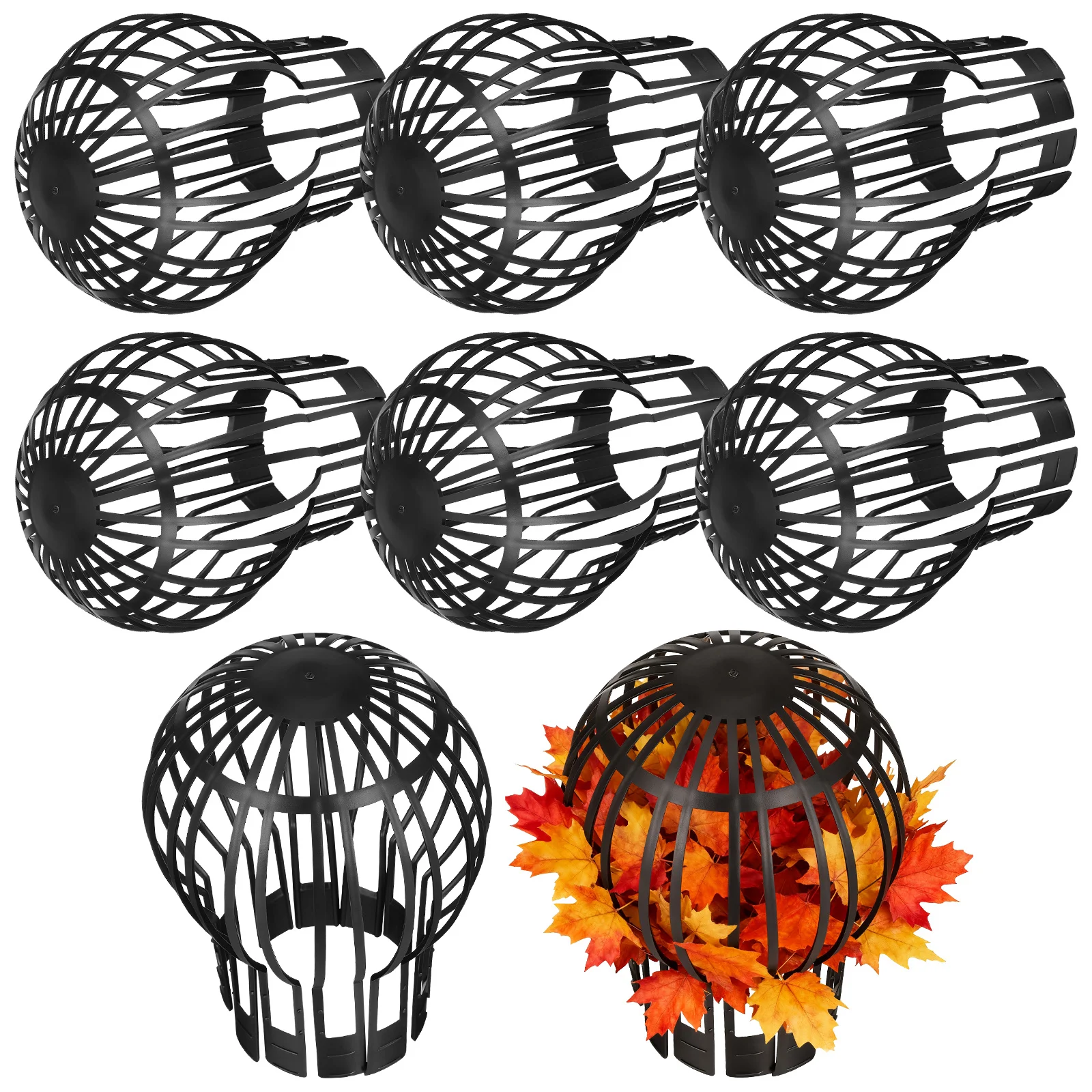 8 pcs Roof Anti-Block Covers Gutter Downspout Guards For Leaves Debris Drainage Filter Strainer Lightweight Compact Design For