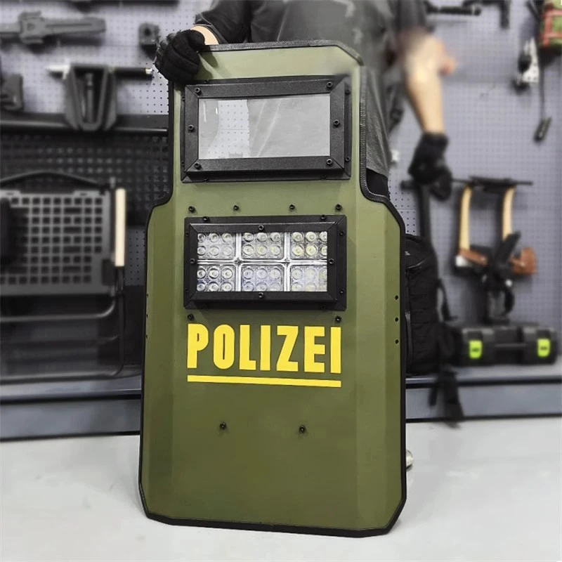 Hochintensiver ABS-Flash-Shield COS PLAY Spiel-Requisiten LED-Offroad-Licht Riot Flash Blitz Heavy Resistance Impact Shield Custom