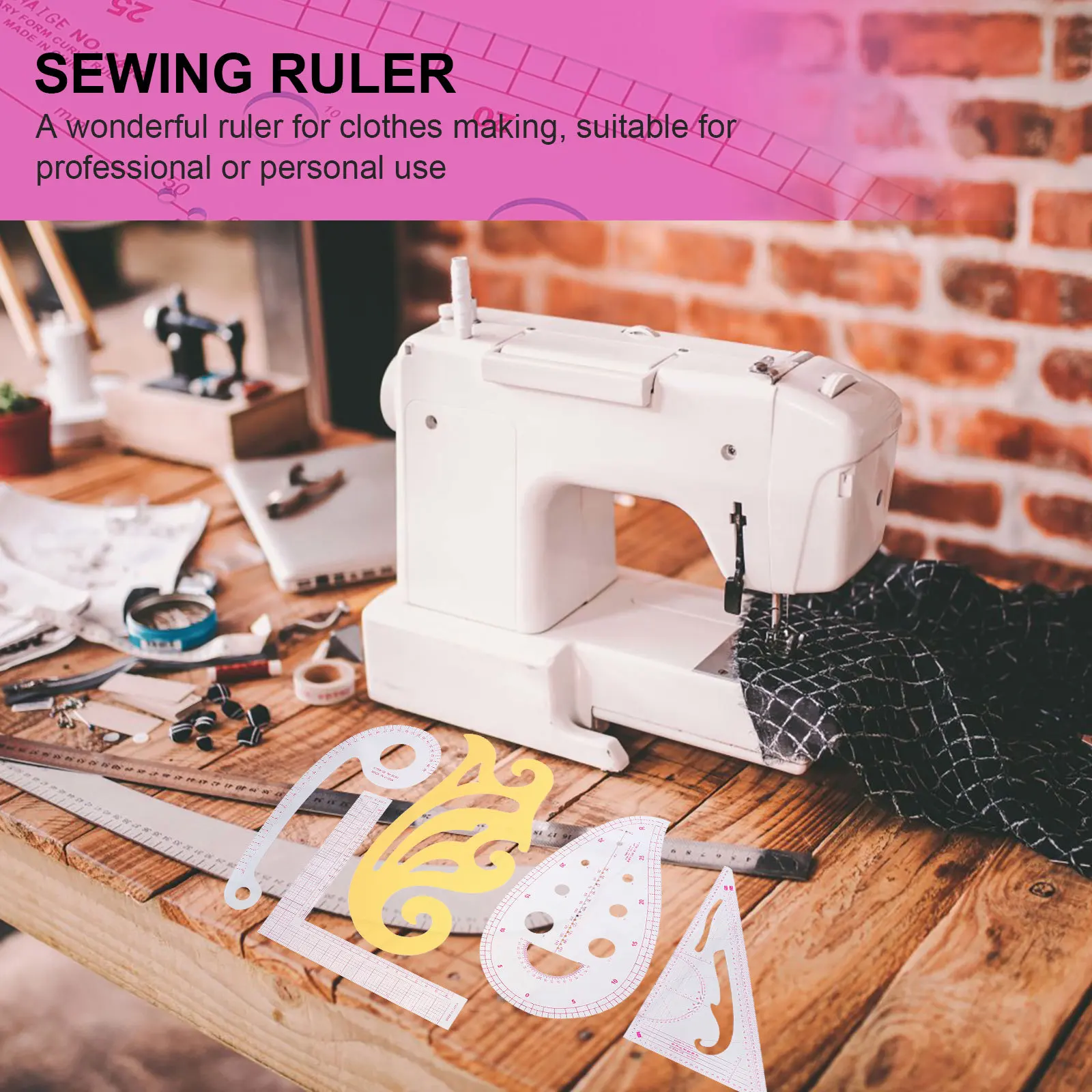 ชุดไม้บรรทัดเย็บผ้า 5 ชิ้น เครื่องมือช่างตัดเย็บที่มีความแม่นยำสูง อุปกรณ์ตัดผ้าอเนกประสงค์ สำหรับงานเย็บปะติดปะต่อเสื้อผ้า แบบโค้งและแบบตรง
